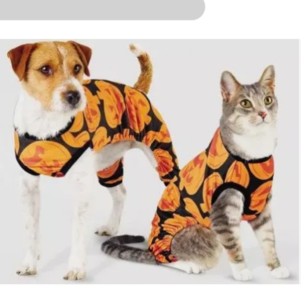 Pet Pumpkin Halloween Pajama Costume
